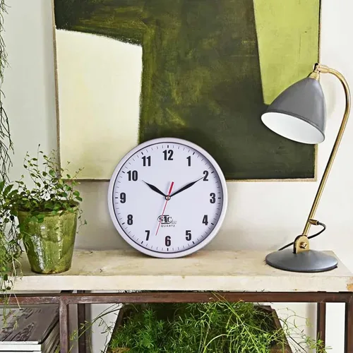 Miniatura 4 de SAC SMARTEN ARTS Reloj de pared silencioso con pilas, para niños, color blanco, sin tictac, fácil de leer, para baño, cocina, sala de estar, 02