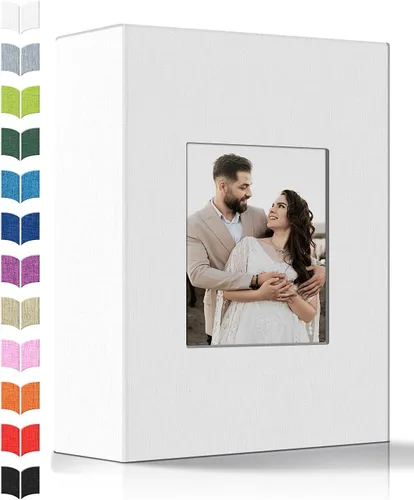 Miniatura 16 de Álbum de fotos Artfeel 4x6 con 300 bolsillos, álbumes de fotos deslizables, libro de memorias con cubierta de lino y ventana frontal, libro de fotos