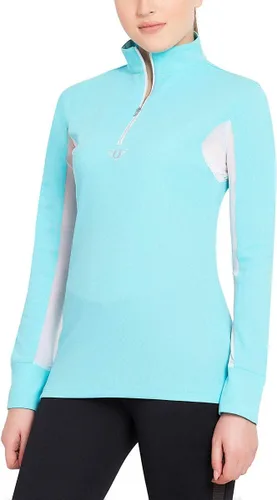 Miniatura 2 de TuffRider Buzo deportivo, de mangas largas, respirable, con tela de malla, para mujer.