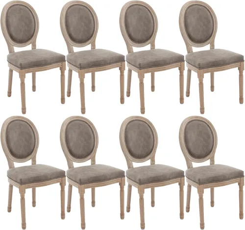 Miniatura 35 de Kmax Sillas de comedor estilo granja, patas de madera marrón, elegantes sillas de cocina copetudas, sillas de dormitorio francesas desgastadas