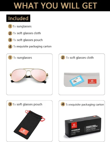 Miniatura 6 de DeBuff Gafas de sol polarizadas de aviador para niños y niñas de 5 a 18 años cara pequeña para adultos 2047in