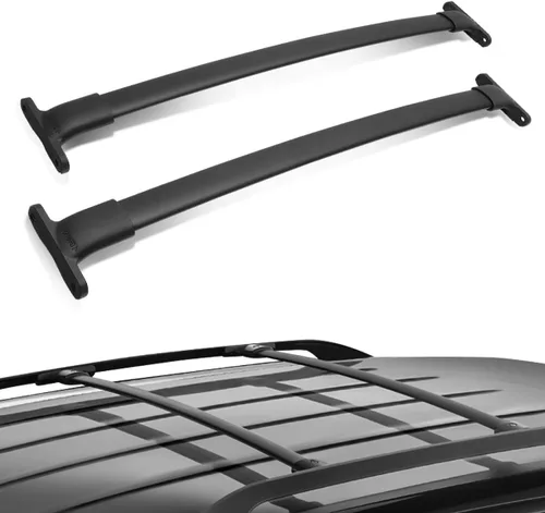 DNA MOTORING PT-ZTL-8028 - Par de barras transversales de aluminio para techo de automóvil, compatibles con Explorer 2016-2018, color negro