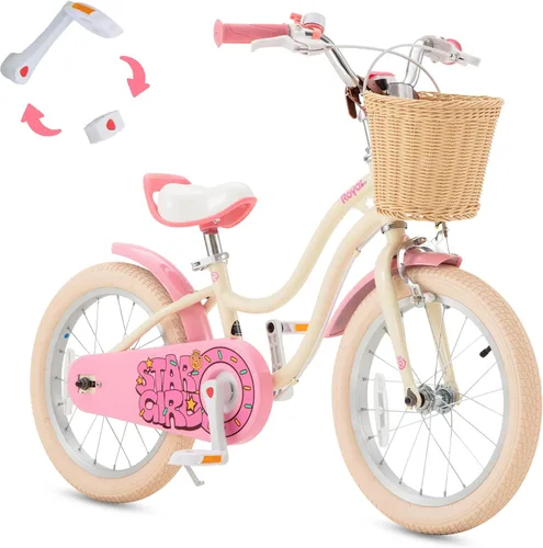 Miniatura 14 de RoyalBaby Bicicleta EZ para niñas, bicicleta Stargirl, entrenamiento libre, equilibrio a pedal, bicicleta de fácil aprendizaje, 12-20 pulgadas
