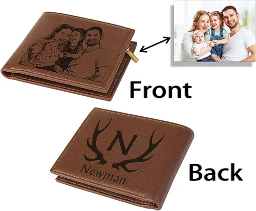 Miniatura 2 de Billetera personalizada grabada para hombre, cartera de cuero personalizada, el regalo perfecto para hombres, regalos de graduación, regalos