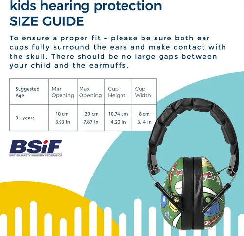 Miniatura 6 de BANZ Orejeras para niños de 2 años o más - Auriculares para niños con cancelación de ruido para ruidos fuertes y orejeras ajustables para niños