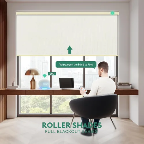 Miniatura 3 de Persianas motorizadas con control remoto [motor 100% opacas y silencioso] Persianas inteligentes compatibles con Alexa Google HomeKit, persianas