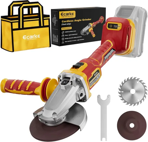 Miniatura 10 de Ecarke Amoladora angular de cabeza plana compatible con batería Milwaukee de 18 V, 4-1/2 a 5 pulgadas, 11000 RPM, sistema de seguridad múltiple
