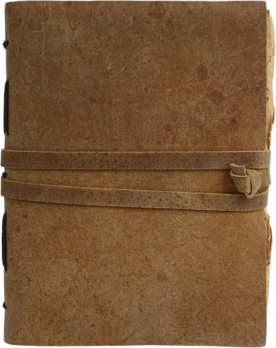 Miniatura 2 de KomalC Diario de cuero vintage para mujeres y hombres, 8 x 6 pulgadas, antiguo hecho a mano, con borde de cubierta vintage, cuaderno de bocetos