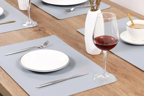 Miniatura 2 de Manteles individuales lavables de cuero para mesa, impermeables, resistentes al calor, fáciles de limpiar para mesa de comedor, cocina