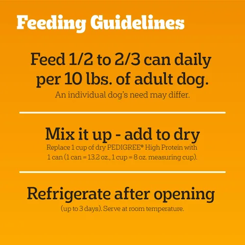 Miniatura 10 de Pedigree Alimento húmedo para perros con alto contenido de proteínas, comida enlatada suave para perros adultos, sabor pollo y pavo, latas de 13.2