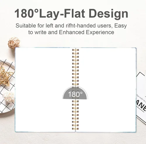 Miniatura 5 de Heveboik Cuaderno en blanco A5 - Cuaderno de papel en blanco de 70 hojas/140 páginas, papel blanco grueso de 100 GSM, diario en espiral en blanco