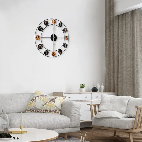 Miniatura 4 de Wall Clocks, Large Modern Metal Wall Clocks, Retro Art Design Clock, Arabic Numerals Clock, Wall Decor-50cm, for Living Room, Bedroom, Study