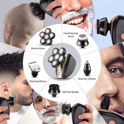 Miniatura 5 de SAILHOME Maquinilla de afeitar eléctrica para hombres- Actualización 5 en 1 afeitadoras para hombres- Kit de aseo de cabeza calva