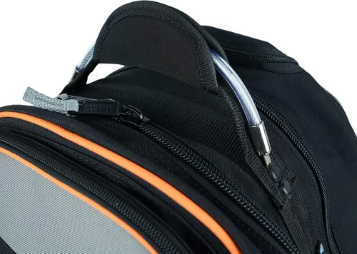 Miniatura 9 de Mochila con ruedas con ruedas, organizador de herramientas profesional de comerciante resistente con 37 bolsillos e interior grande, resistente al