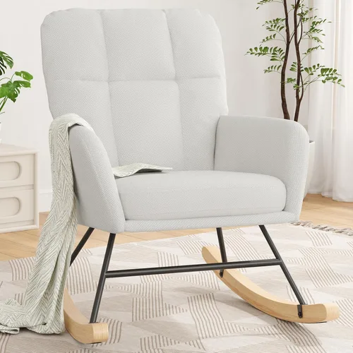 Miniatura 12 de Silla Mecedora para Guardería, Sillas Mecedoras Teddy para Bebé de Guardería, Silla de Lactancia Moderna para Amamantar, Mecedora de Guardería