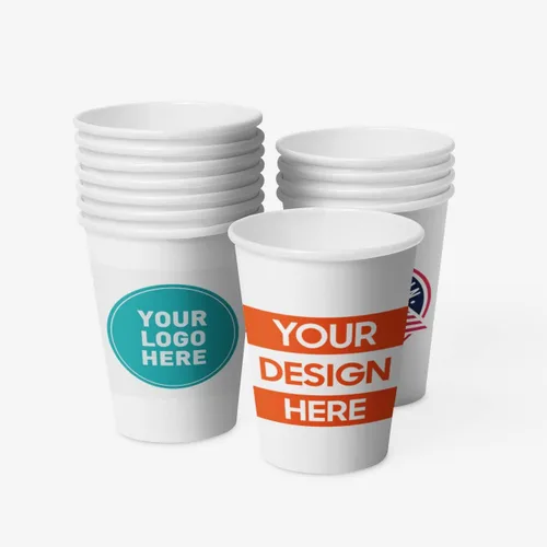 Tazas de café personalizadas de papel desechable (12 onzas, paquete de 100)