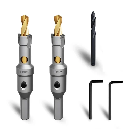Miniatura 31 de Sierra de Agujero de Metal de 1" (26mm) Juego de 2 Piezas de Servicio Pesado con Punta de Carburo de Tungsteno Juego de Cortadores de Agujeros