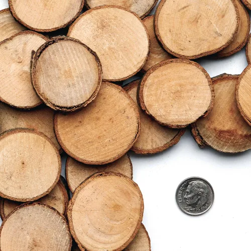 Miniatura 4 de Colorations Rondas de madera natural, 50 piezas con corteza, de 1 3/4 a 2 3/8 pulgadas recicladas, ramas, lisas, artes y manualidades, naturaleza