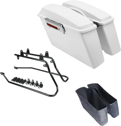Miniatura 51 de Kit de soporte de conversión para alforjas extendidas de 4" TCMT, compatible con Harley Heritage Softail Fatboy FLSTF Breakout 1984-2017, negro