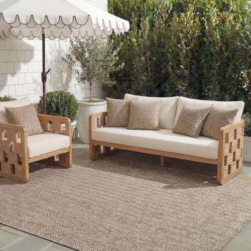 Miniatura 65 de SAFAVIEH Alfombra Lavable para Exteriores Colección Courtyard - Pasillo de 2'3" x 6'7", Azul Marino y Gris, No Desprende Pelusa y Fácil Limpieza