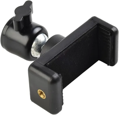 Miniatura 6 de Soporte de micrófono giratorio con clip de micrófono y soporte para teléfono, soporte de extensión de 21.7 in para montaje en trípode, ajustable