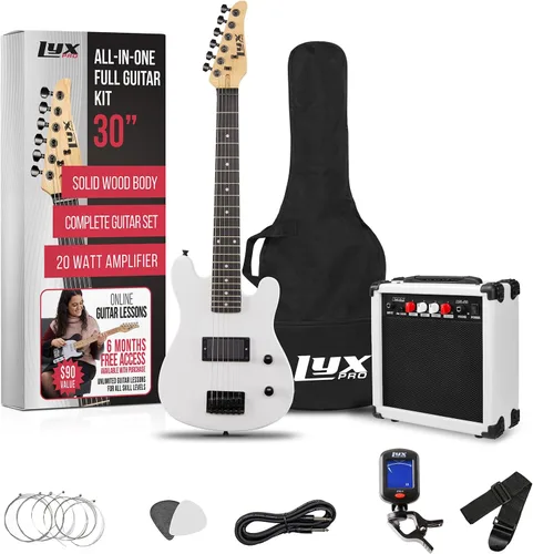 Miniatura 14 de LyxPro Guitarra eléctrica de 30 pulgadas y kit de iniciación para niños con guitarra para principiantes de tamaño 3/4, amplificador, seis cuerdas