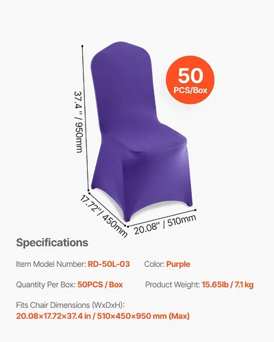 Miniatura 184 de VEVOR 150 fundas blancas para sillas de poliéster y elastano, fundas elásticas para bodas, fiestas, comedor, banquetes, sin pinzas, 150