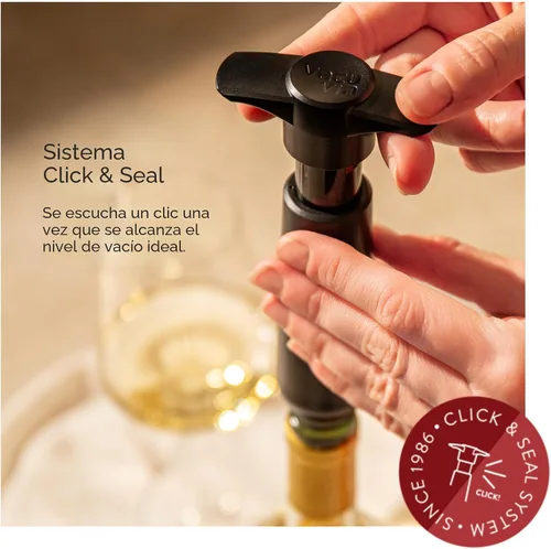 Miniatura 6 de Vacu Vin bomba de vacío para conservar vino de color negro, con 2 tapones para botellas, Negro