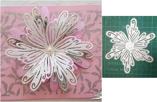 Miniatura 4 de hinana Marco de flores de encaje troquelado de metal, plantillas de corte de fondo de flores para bricolaje, álbumes de recortes, fotos, papel