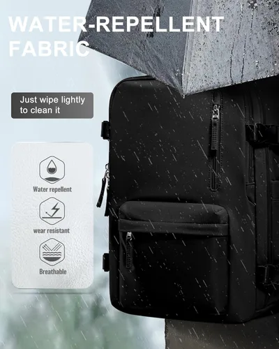 Miniatura 8 de WONHOX - Mochila grande, aprobada para vuelo, unisex, para viajes, trabajo, negocios o laptop, a1-Negro, Medium