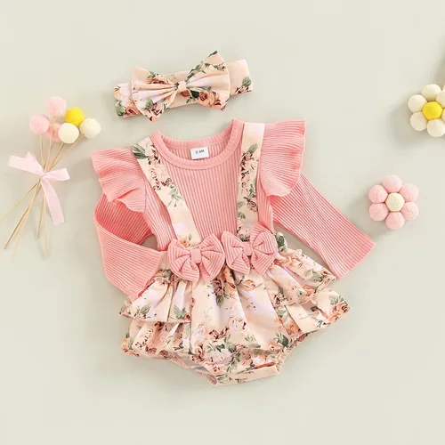 Miniatura 7 de Mubineo Ropa de primavera y otoño para bebé niña, traje de manga larga con encaje floral