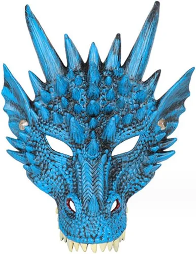 Miniatura 5 de Himine - Máscara de cosplay de cabeza de dragón para festival, fiesta y Halloween Rojo