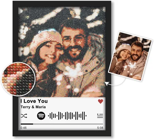 Miniatura 18 de Kits de pintura de diamantes personalizados para adultos, arte de diamantes con foto personalizada, imagen privada personalizada, decoración de A