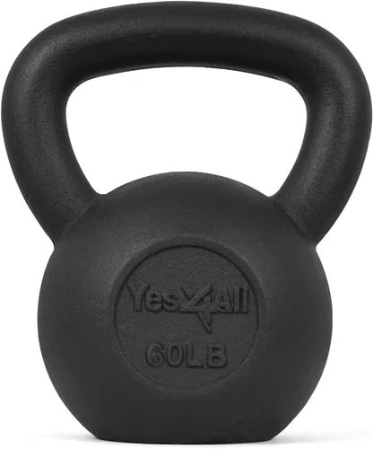 Miniatura 15 de Yes4All Pesa rusa de hierro fundido, pesas rusas para entrenamiento de fuerza 5-80 libras (5, 10, 15, 20, 25, 30, 35, 40, 45, 50, 60, 70, 80 libras)