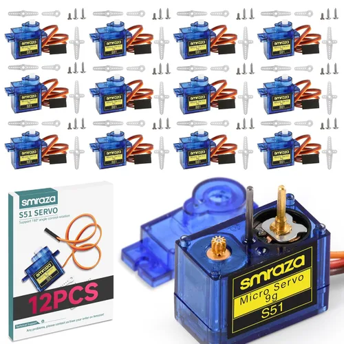 Miniatura 8 de Smraza 10 piezas SG90 9G Micro Servo Kit (engranaje metálico) para proyectos Arduino, robot RC, brazo de robot, helicóptero, control de avión, coche