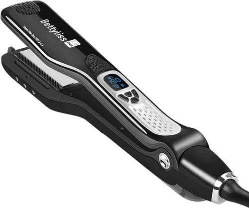 Miniatura 8 de Plancha de vapor para alisar el cabello, plancha profesional para obtener resultados suaves y sin encrespamiento (negro)