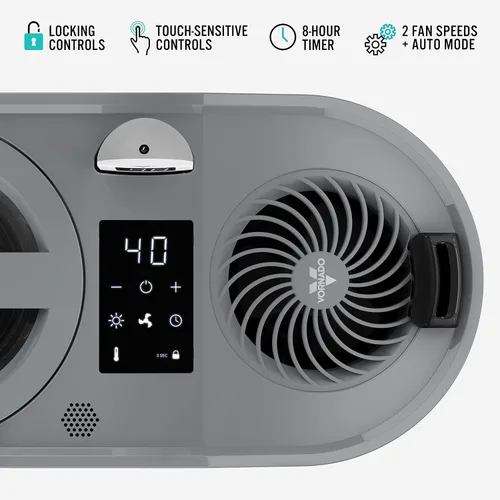 Miniatura 2 de Vornado UH200 humidificador ultrasónico con humidificación de habitación completa asistida por ventilador, control automático de humedad, control