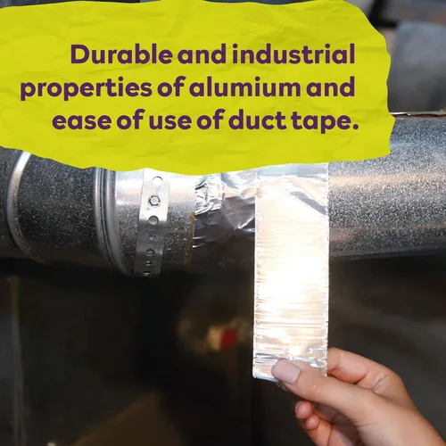 Miniatura 6 de ATack Cinta adhesiva reflectante de papel de aluminio, 2 pulgadas x 75 pies, 3.6 mil, cinta HVAC de aluminio de alta temperatura y resistente