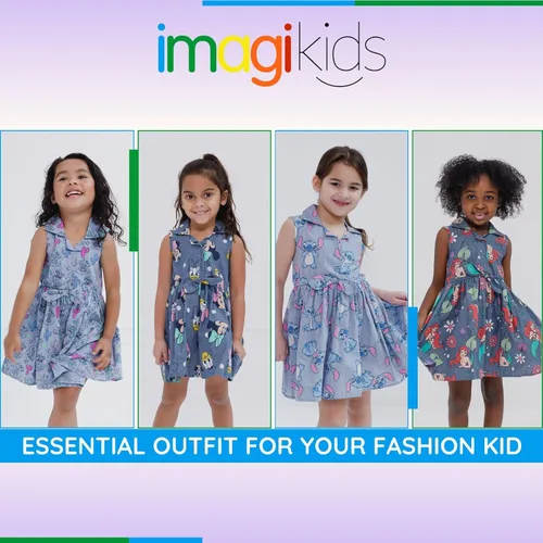 Miniatura 13 de Disney Vestido de falda con carril floral chambray para recién nacido hasta niños grandes (0-3 meses - 14-16)