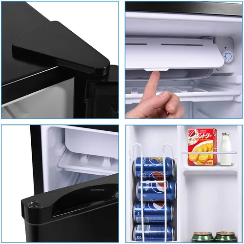 Miniatura 5 de Mini refrigerador compacto de 3.2 pies cúbicos, refrigerador debajo del mostrador con estantes de vidrio extraíbles para congelador pequeño