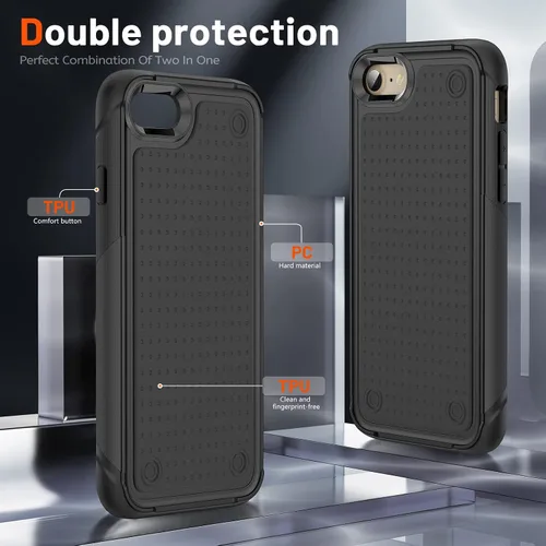 Miniatura 105 de Jeylly Funda para iPhone SE/Funda para iPhone 5S, Exterior de Plástico Duro que Absorbe Golpes + Interior de Silicona de Goma Defensor contra