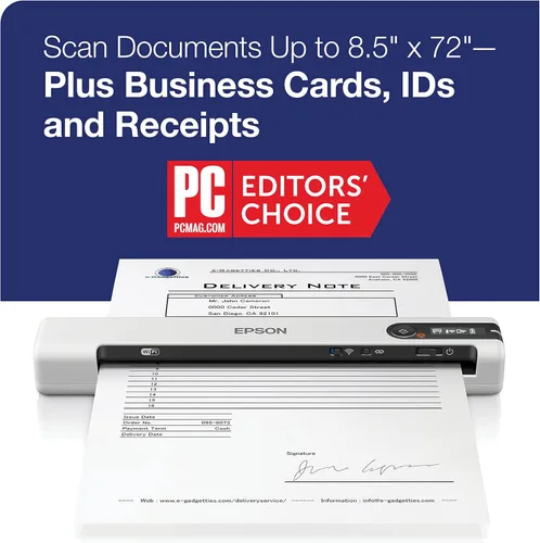 Miniatura 2 de Epson DS-80W Escáner portátil inalámbrico de documentos alimentado con hojas para PC y Mac