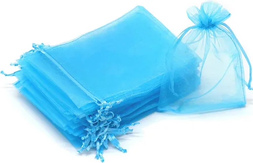 Miniatura 13 de Dealglad 100pcs Drawstring Organza bolsas de joyería caramelo para fiestas, casamientos, regalos Amarillo