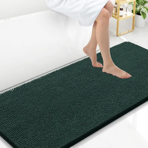 Miniatura 101 de Arotive Alfombras de baño de felpilla extrasuaves y absorbentes, de 24 x 16 pulgadas, lavables a máquina, parte trasera de goma antideslizante