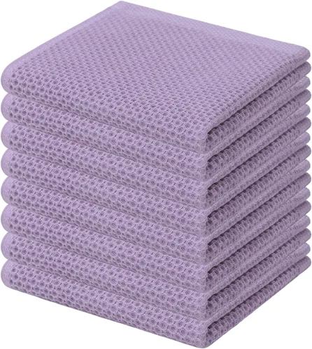 Miniatura 22 de Kitinjoy - Paños de cocina de 100 % algodón, tela de tejido gofrado, paño de limpieza ultrasuave, absorbente y de secado rápido. Gris Oscuro