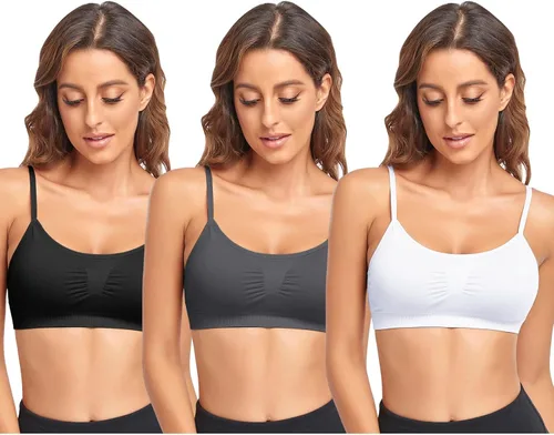 Miniatura 9 de Litthing Bralettes Padded for Women Cami Strap Bra Seamless Sportsbra Wireless Comfort Yoga Lightly T-Shirt Tank Tops