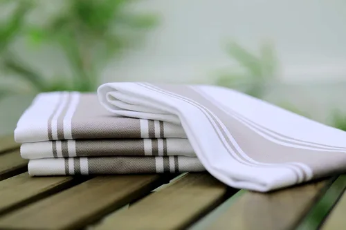 Miniatura 5 de AMOUR INFINI Toallas de cocina 100% algodón, paquete de 4, altamente absorbentes, de secado rápido, toallas de cocina a rayas de primera calidad