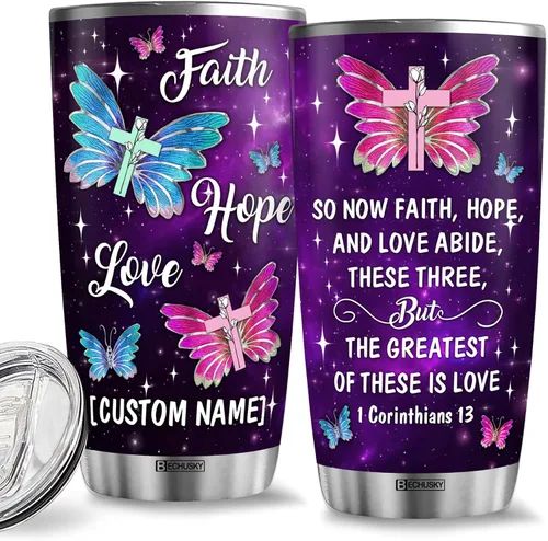 Miniatura 25 de BECHUSKY Vaso personalizado de viaje de diente de león con tapa, 20 onzas, Acepta lo que es dejar ir de lo que era de madera Taraxacum flor floral