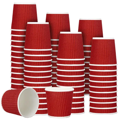 Miniatura 9 de Yaomiao 200 tazas de café expreso desechables de 4 onzas, con aislamiento de papel corrugado ondulado, para fiestas, bebidas frías, té y bebidas