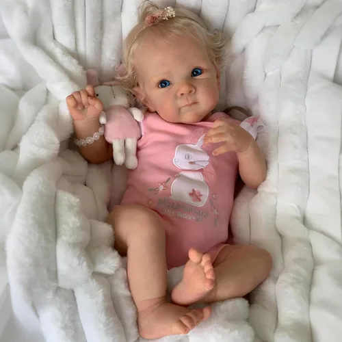 iCradle Preciosa muñeca de bebé Reborn de 18 pulgadas, cuerpo suave, de silicona, realista, muñeca recién nacida, juguete para niños a partir de 3